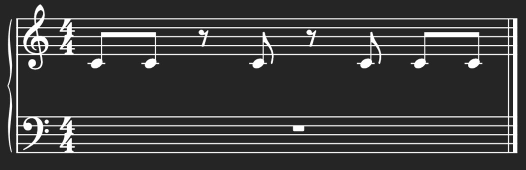 Showing eighth notes and their relationship to the time signature.