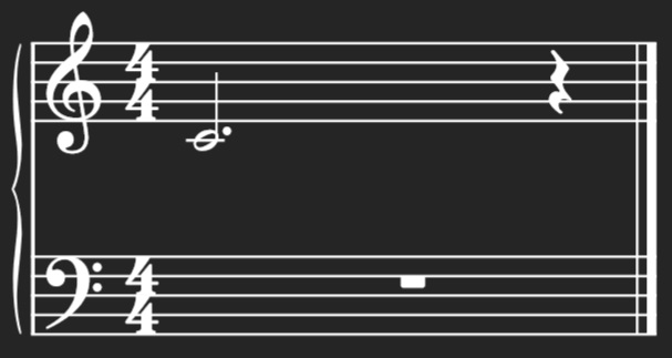 Showing a dotted half note and its relationship to the time signature.